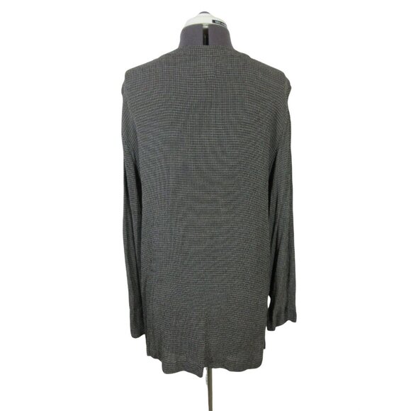 Eileen Fisher women's long sleeve textured woven rayon v-neck tunic top M - Picture 3 of 11